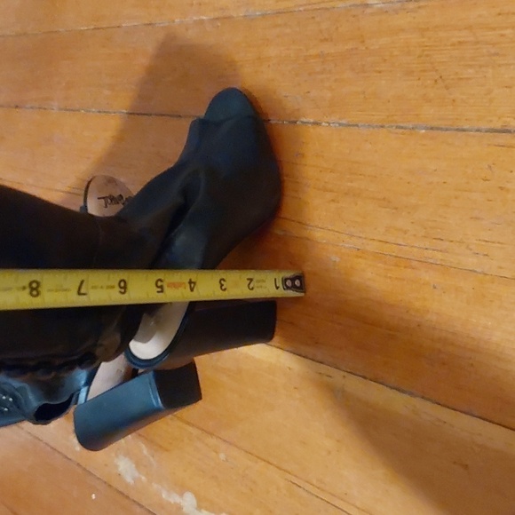 VC John Camuto Black Lamb leather OTK Thigh high Cut out Punk Sexy Boots S.7.5 - Picture 15 of 15